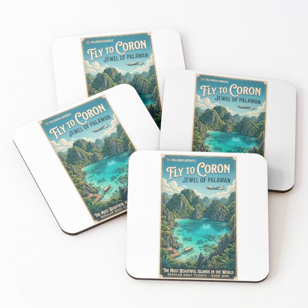 Item preview, Fly to Coron Jewel of Palawan Philippines Vintage Travel Poster designed and sold by Lost-Horizons.