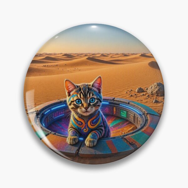 Item preview, Cyberpunk Cat and Space Portal designed and sold by Breezes-of-Ida.
