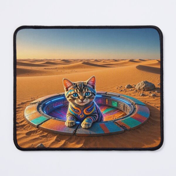 Item preview, Cyberpunk Cat and Space Portal designed and sold by Breezes-of-Ida.