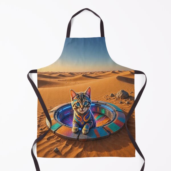Item preview, Cyberpunk Cat and Space Portal designed and sold by Breezes-of-Ida.