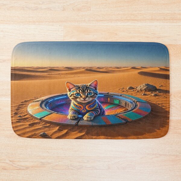 Item preview, Cyberpunk Cat and Space Portal designed and sold by Breezes-of-Ida.