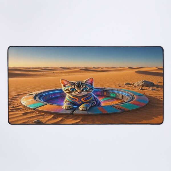 Item preview, Cyberpunk Cat and Space Portal designed and sold by Breezes-of-Ida.
