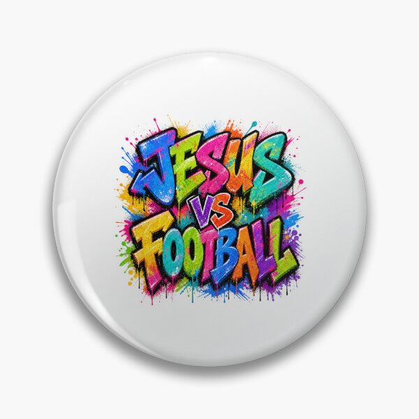Item preview, Jesus VS Football Colorful Graffiti Splatter Paint Design designed and sold by Derekquie.