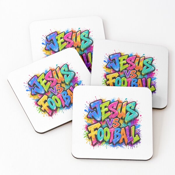 Item preview, Jesus VS Football Colorful Graffiti Splatter Paint Design designed and sold by Derekquie.