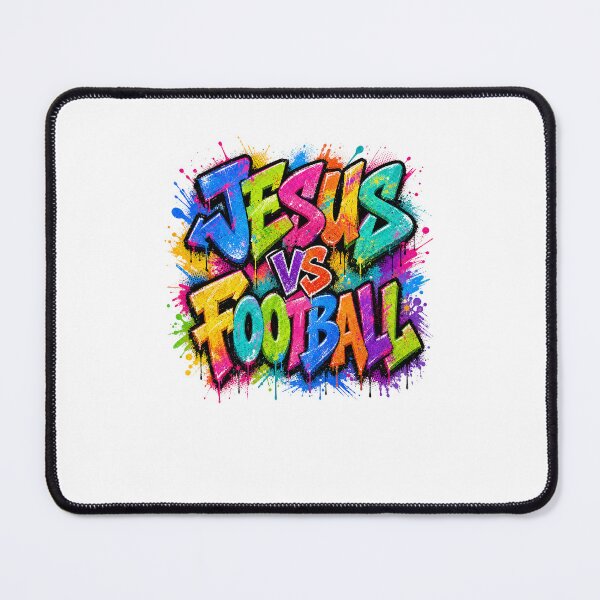 Item preview, Jesus VS Football Colorful Graffiti Splatter Paint Design designed and sold by Derekquie.