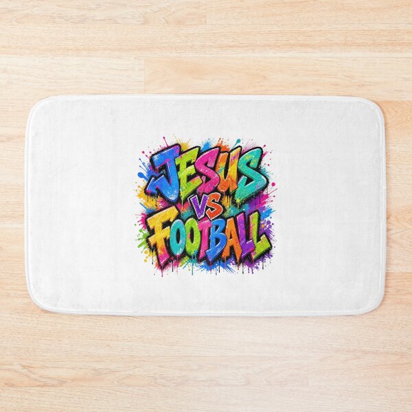 Item preview, Jesus VS Football Colorful Graffiti Splatter Paint Design designed and sold by Derekquie.