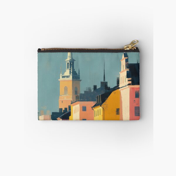 Item preview, Stockholm Old Town, Colorful Pastel Decore Harbor, Coastal Pastel Decor designed and sold by MarkedArtPrints.