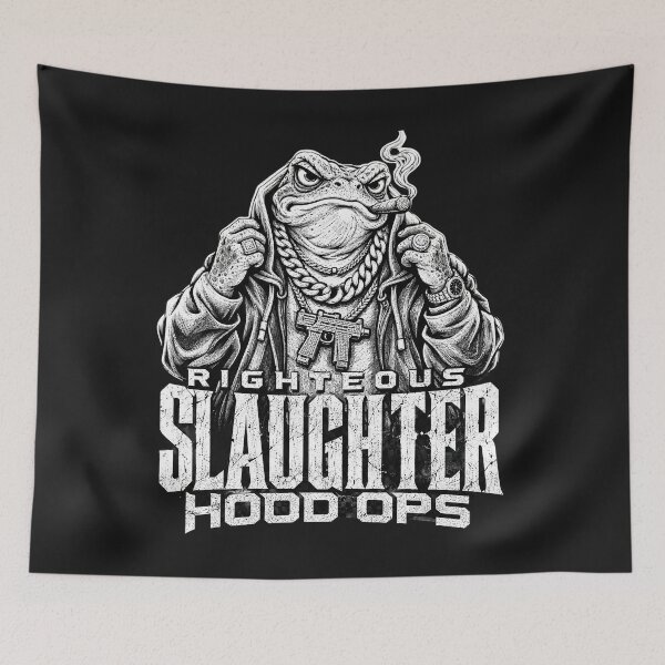 Item preview, GTA6 Righteous Slaughter Hood Ops Gangster Toad Black And White designed and sold by FelineFrenzyArt.