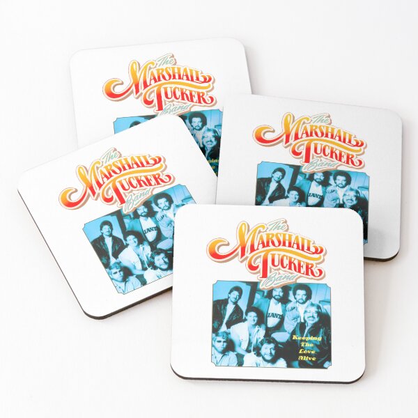 Item preview, Blue-Toned Band Members Portrait Beneath Bright Red and Yellow Band Typography designed and sold by Little Steps.