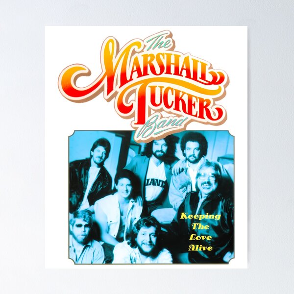 Item preview, Blue-Toned Band Members Portrait Beneath Bright Red and Yellow Band Typography designed and sold by Little Steps.