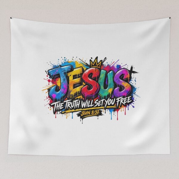 Item preview, Jesus The Truth Will Set You Free John 8:32 Graffiti Street Art designed and sold by Derekquie.