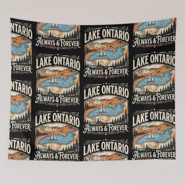 Item preview, Lake Ontario Always and Forever Retro Nature Graphic designed and sold by 519xdesign.