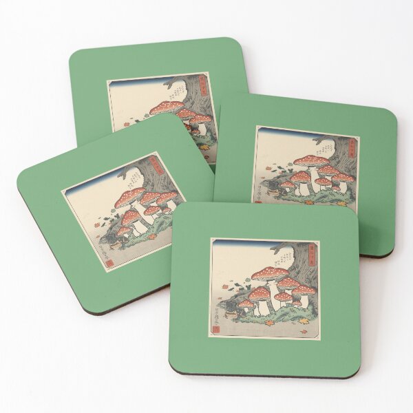Item preview, Frog and Mushrooms — Ukiyo-e Autumn Forest Art designed and sold by derideriworks.