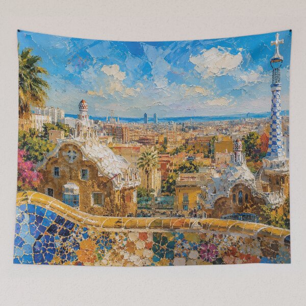 Item preview, A painting of Barcelona, Spain – A Beautiful city in Europe. designed and sold by GalleryKauffeld.