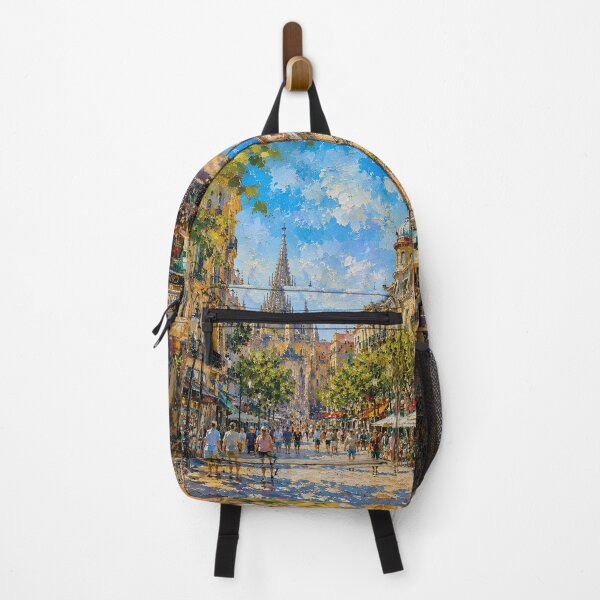 Item preview, Barcelona, Spain – a painting of a summer day in this beautiful European city designed and sold by GalleryKauffeld.