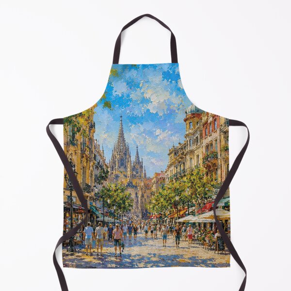 Item preview, Barcelona, Spain – a painting of a summer day in this beautiful European city designed and sold by GalleryKauffeld.