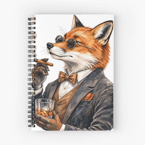 Item preview, Cool Fox in Suit Drinking Whiskey with Cigar designed and sold by ArtNova17.