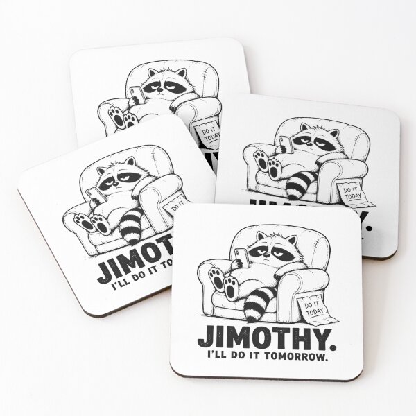 Item preview, Jimothy I'll Do It Tomorrow Funny Lazy Raccoon designed and sold by Cavalier-org.