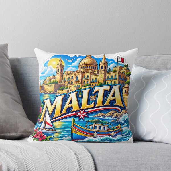 Item preview, Malta Mediterranean Escape – Valletta, Sea & Traditional Luzzu designed and sold by ChicClicker.