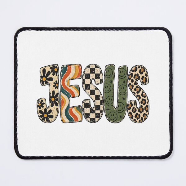 Item preview, Jesus Groovy Retro Patterns Cheetah Smiley Flower Vintage designed and sold by Derekquie.