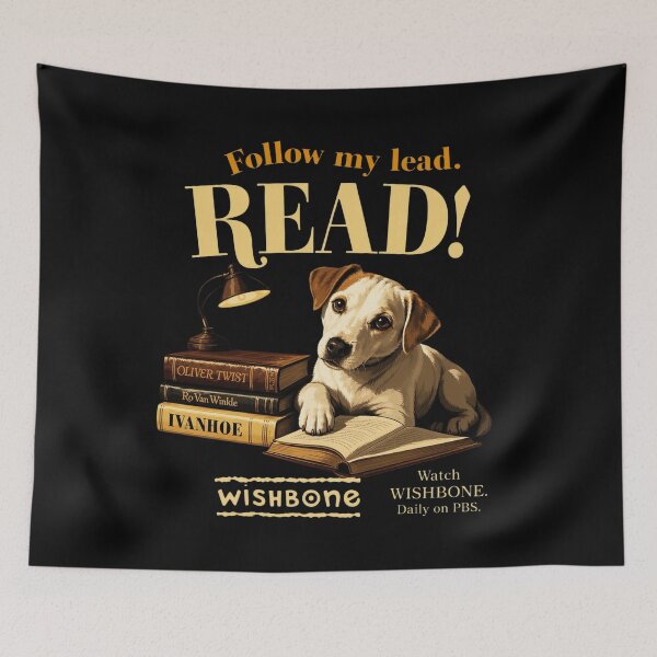 Item preview, Wishbone Dog Read Retro designed and sold by FieldsnancyArts.