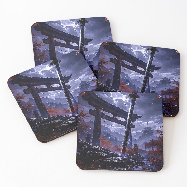 Item preview, Katana Sword by Torii Gate Stormy Night Japanese Anime Aesthetic Art designed and sold by LYAN-STORE.