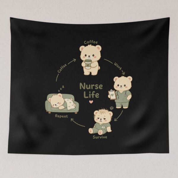 Item preview, Nurse Life Loop Cycle | Cute Character Design designed and sold by MOCH- ART.