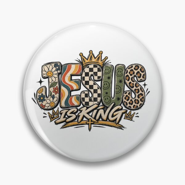 Item preview, Jesus Is King Retro Groovy Eclectic Patterns Graphic designed and sold by Derekquie.