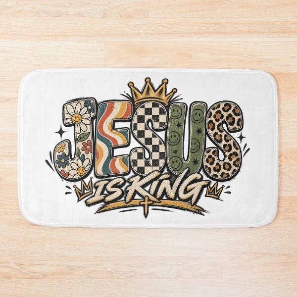 Item preview, Jesus Is King Retro Groovy Eclectic Patterns Graphic designed and sold by Derekquie.