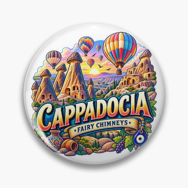 Item preview, Cappadocia Fairy Chimneys – Hot Air Balloons & Turkish Landscape designed and sold by ChicClicker.