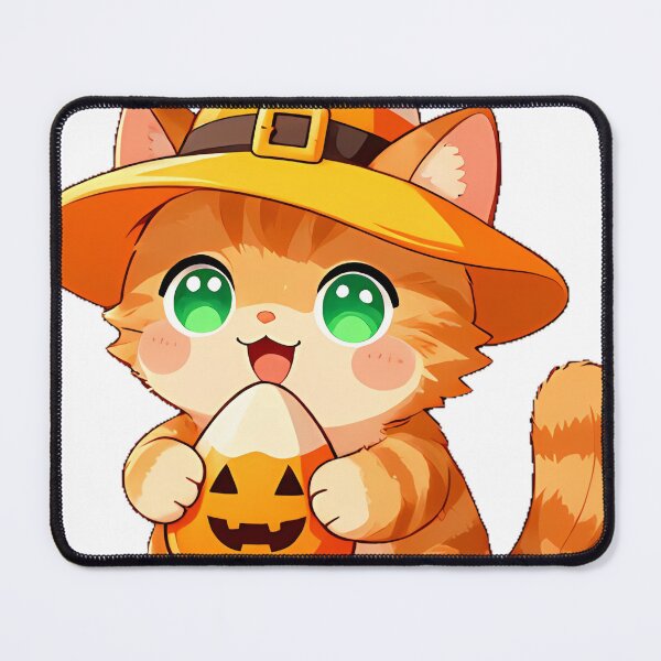 Item preview, Cute Tabby Kitten Candy Corn Witch Hat Icon designed and sold by pumsquare.