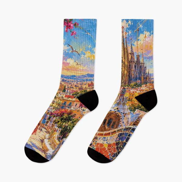 Item preview, Barcelona, Spain – a painting of a summer day in this beautiful European city designed and sold by GalleryKauffeld.