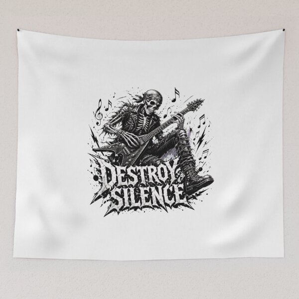 Item preview, I Destroy Silence Skeleton Drummer Rock Metal Music designed and sold by felixpalette.