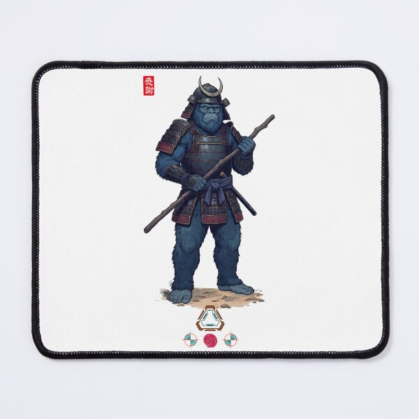 Item preview, Blue Samurai Bigfoot Japanese Vintage Style Illustration designed and sold by Whimsy Trail Co.