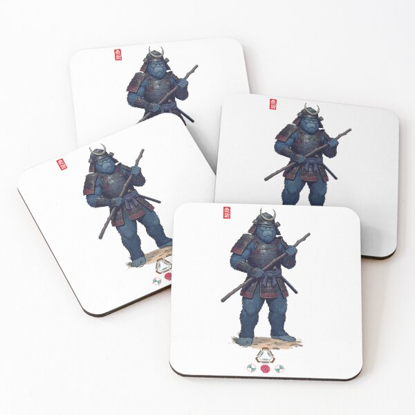 Item preview, Blue Samurai Bigfoot Japanese Vintage Style Illustration designed and sold by Whimsy Trail Co.