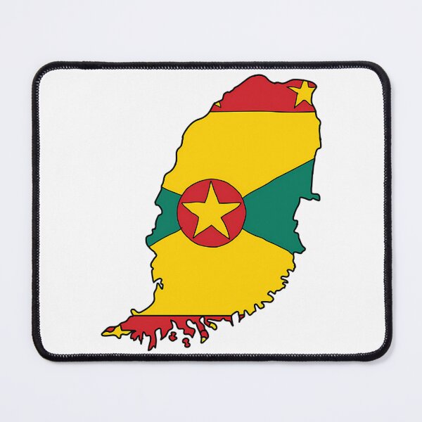Item preview, Grenada Country Shape Flag designed and sold by harlyn-keyse.