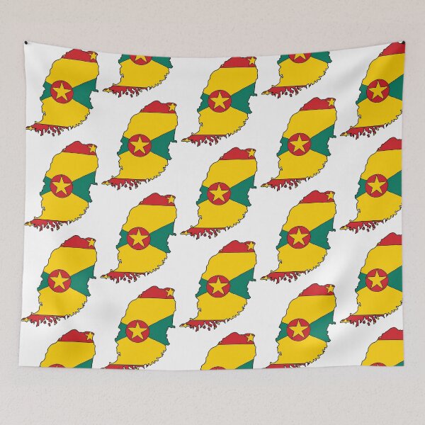Item preview, Grenada Country Shape Flag designed and sold by harlyn-keyse.