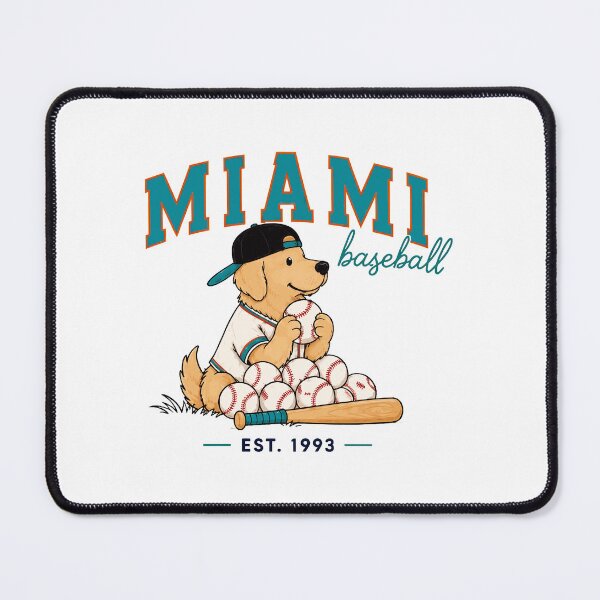Item preview, Miami Baseball Dog Retro designed and sold by SeriRieke.