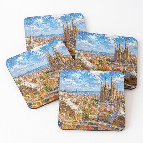 Item preview, Barcelona, Spain – a painting of a summer day in this beautiful European city designed and sold by GalleryKauffeld.