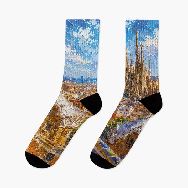 Item preview, Barcelona, Spain – a painting of a summer day in this beautiful European city designed and sold by GalleryKauffeld.