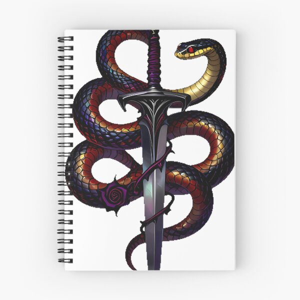 Item preview, Gothic Coral Serpent Obsidian Dagger designed and sold by IllumeInk.