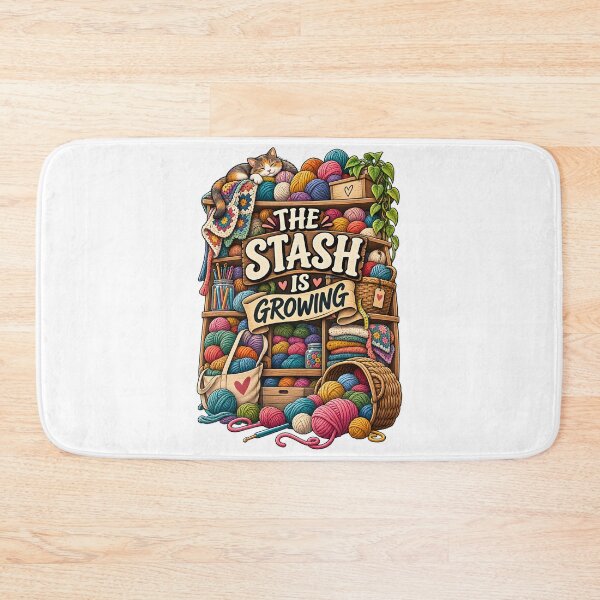 Item preview, The Stash Is Growing – Yarn Lover Knitting Design designed and sold by CreativeMindsetLab.