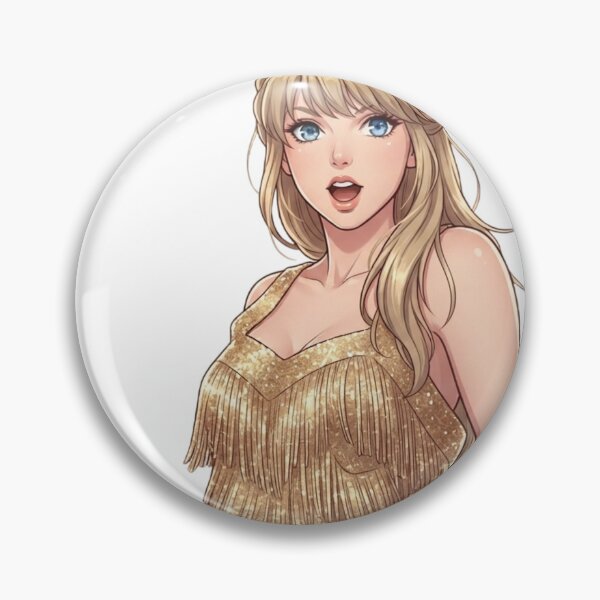 Item preview, Taylor Swift The Eras Tour - Fearless Era Golden Fringe Dress Anime Art designed and sold by LogicLoop.