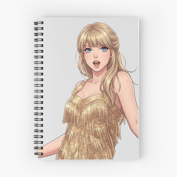 Item preview, Taylor Swift The Eras Tour - Fearless Era Golden Fringe Dress Anime Art designed and sold by LogicLoop.