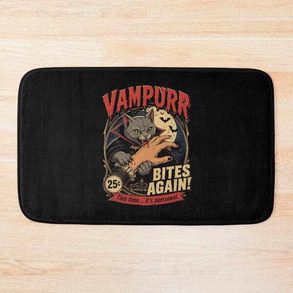 Item preview, Vampurr Bites Again Cute Vampire Cat Halloween designed and sold by felixpalette.