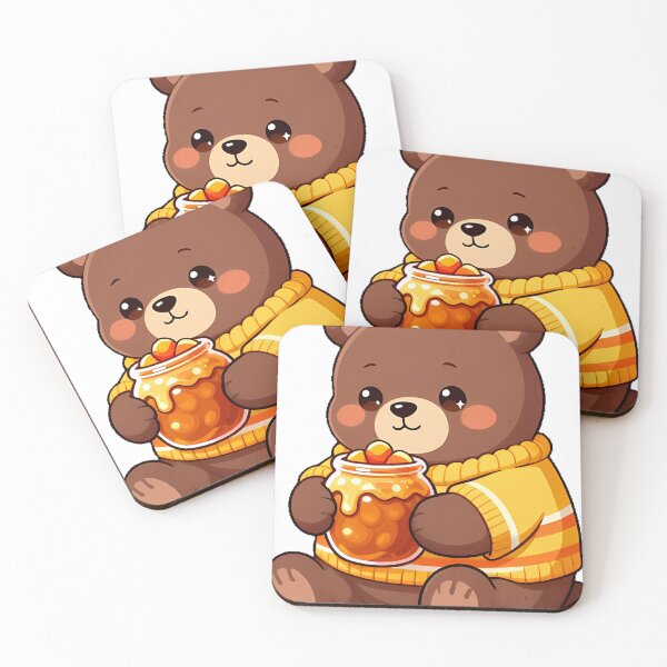 Item preview, Cute Brown Bear Cub Candy Corn Jar Icon designed and sold by pumsquare.