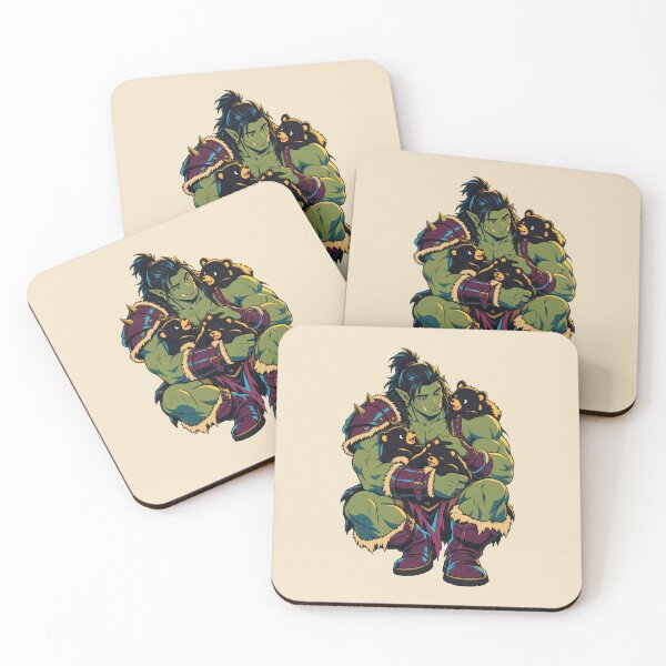 Item preview, Gentle Orc and Bear Cubs – Wholesome Fantasy Forest Art designed and sold by KungPowUnicorn.
