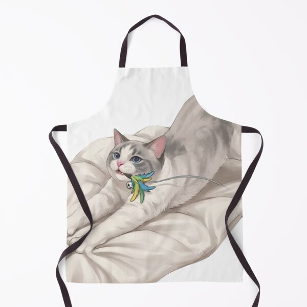 Item preview, Cute Cat Stretching and Playing with Feather Toy designed and sold by PetalsPaws.