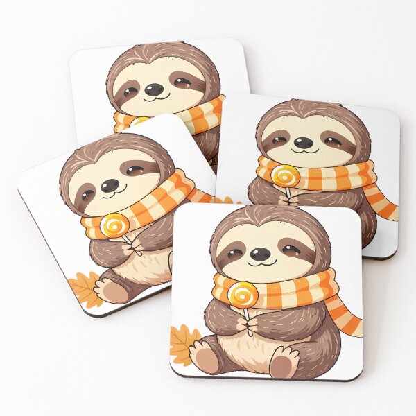 Item preview, Cute Baby Sloth Candy Corn Cozy Scarf Icon designed and sold by pumsquare.