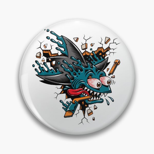 Item preview, Aggressive Shark Bursting Through Wall Art designed and sold by AnnaWilli94560.